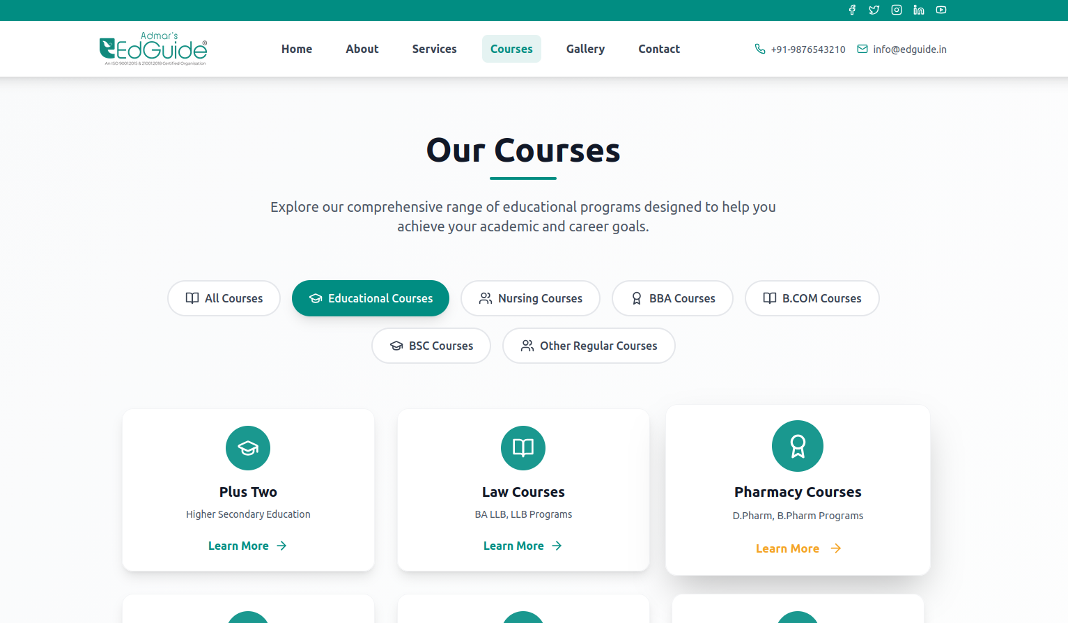 Renjith Reghu — React Node.js education recruiting agency website