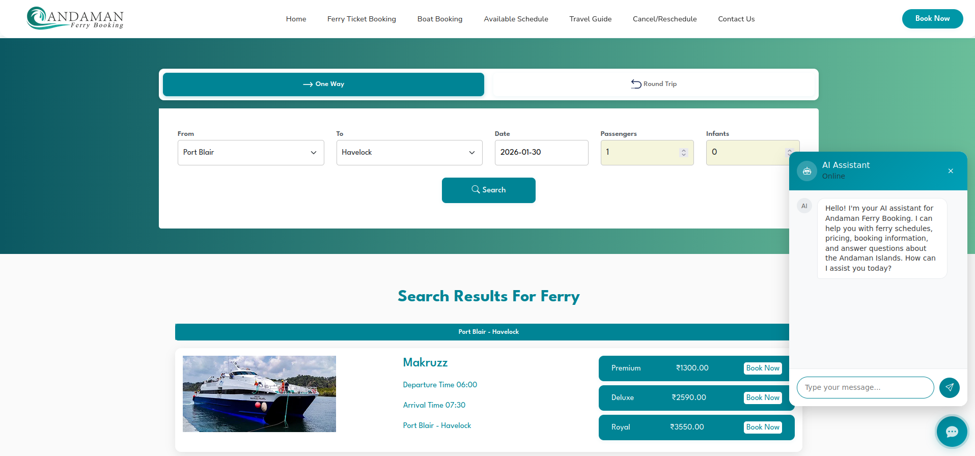 Renjith Reghu — Laravel Vue.js ferry booking platform with payment gateway
