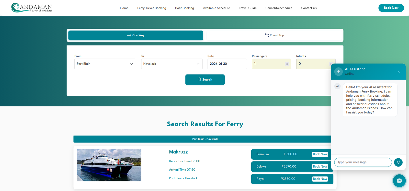 Ferry Booking Hover